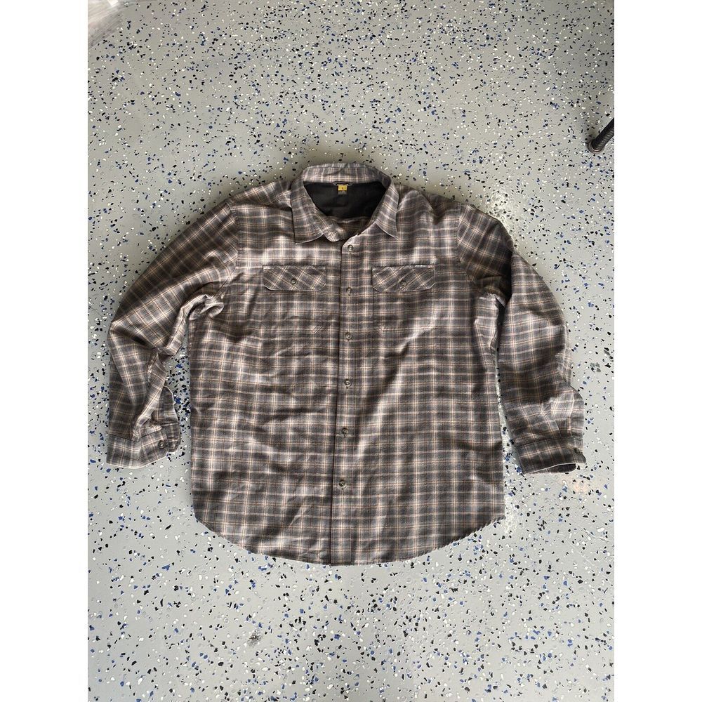 Eddie Bauer 2XL Shirt Mens Plaid Flannel Pockets Used Multi Color